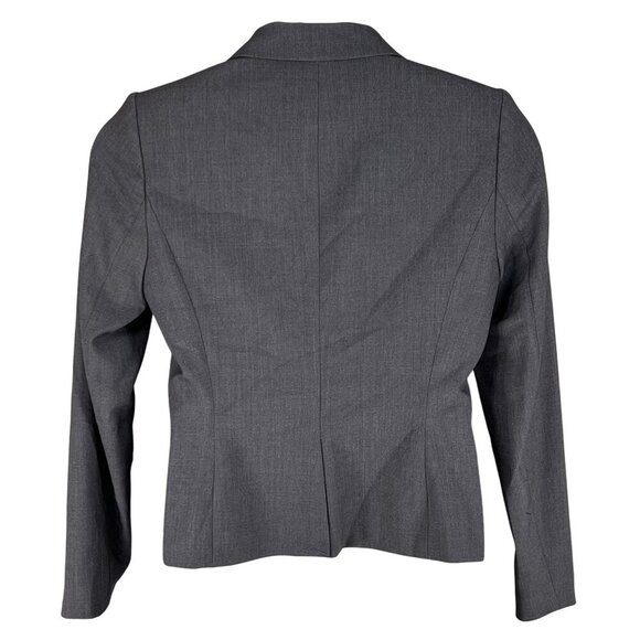 Calvin Klein NEW Womens 10 Gray Fully Lined Blazer Two Silver Button Old Money - Picture 7 of 15